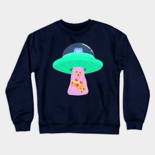 Alien Frog Stealing Pizza Crewneck Sweatshirt